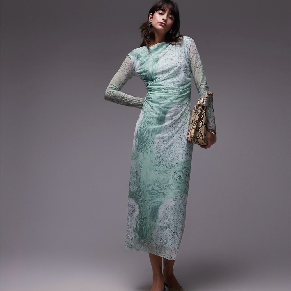 & Other Stories Mint Green Midi Dress NWT Large
